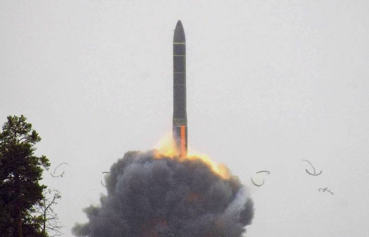 Photo: Russia test-launches intercontinental ballistic missile RS-24. Credit: TASS
